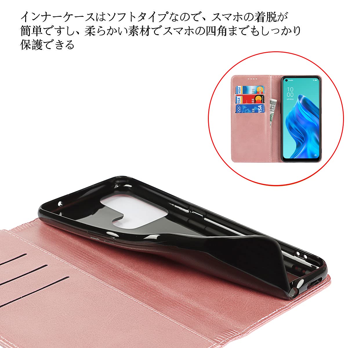 Amazon.co.jp: Oppo Reno5 A ケース 手帳型 Reno5A ケース ネノ 5A SIM